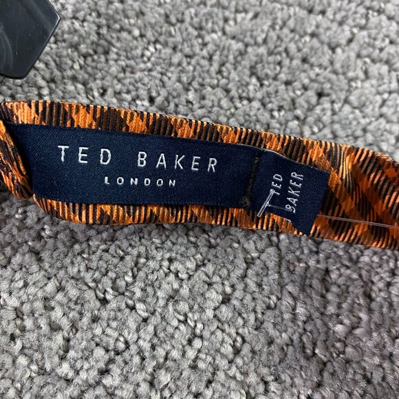NWT Ted Baker London Bow Tie Adjustable Orange Silk - Picture 2 of 11